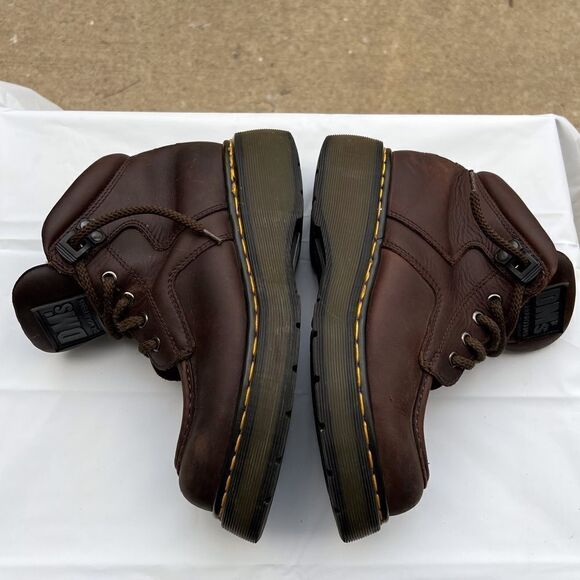 Dr Martens England Brown Leather 8595 Air Walk Platform Ankle Boots Sz WO 8 US - Picture 4 of 11